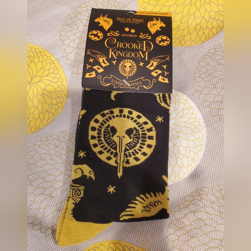 Out of Print Black and Gold Socks